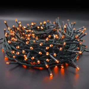 200 LED Orange Halloween String Lights - 66ft - 8 Modes - Outdoor/Indoor - 1 Pack