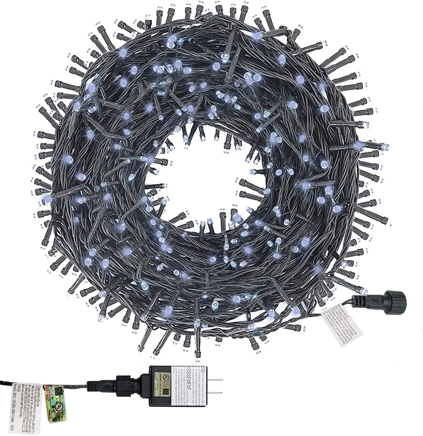 200 LED White Fairy String Lights - 66ft - 8 Modes - Plug-in - Outdoor/Indoor - 1 Pack