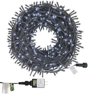 200 LED White Fairy String Lights - 66ft - 8 Modes - Plug-in - Outdoor/Indoor - 1 Pack