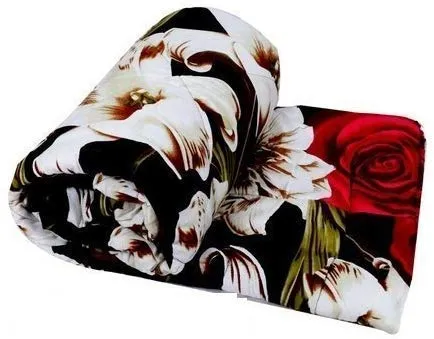 AQRATE Floral Print Poly Cotton Multicolor Single Bed AC Dohar | Summer AC Blanket (Black, Single)