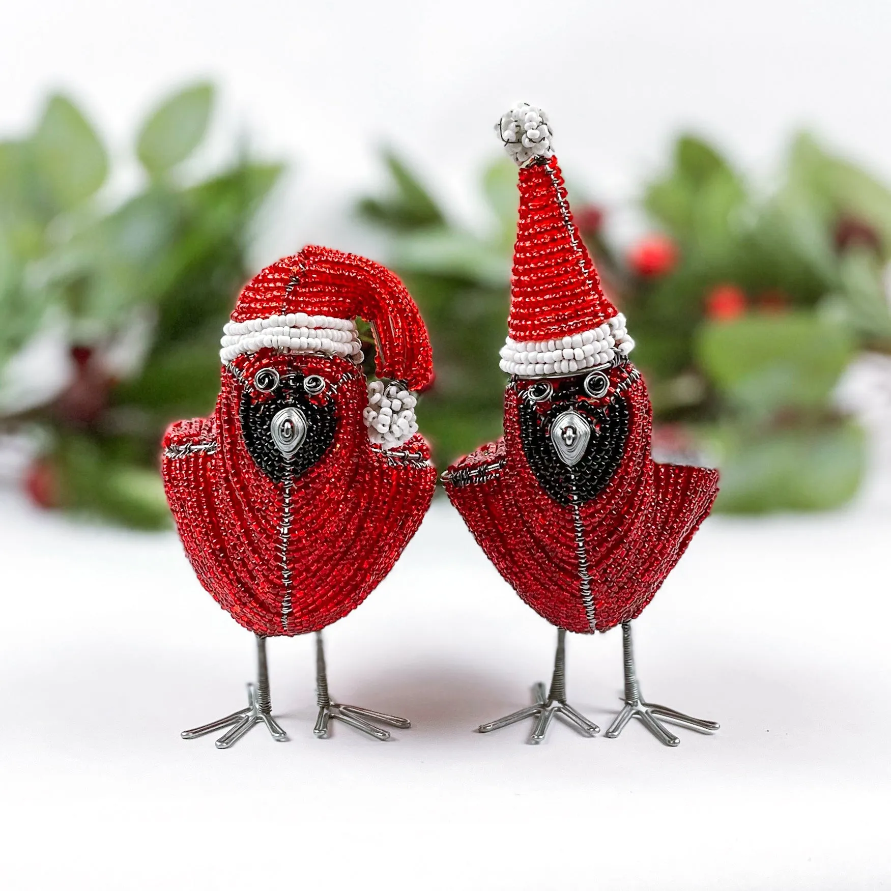 Beaded Cardinal with Straight Toque
