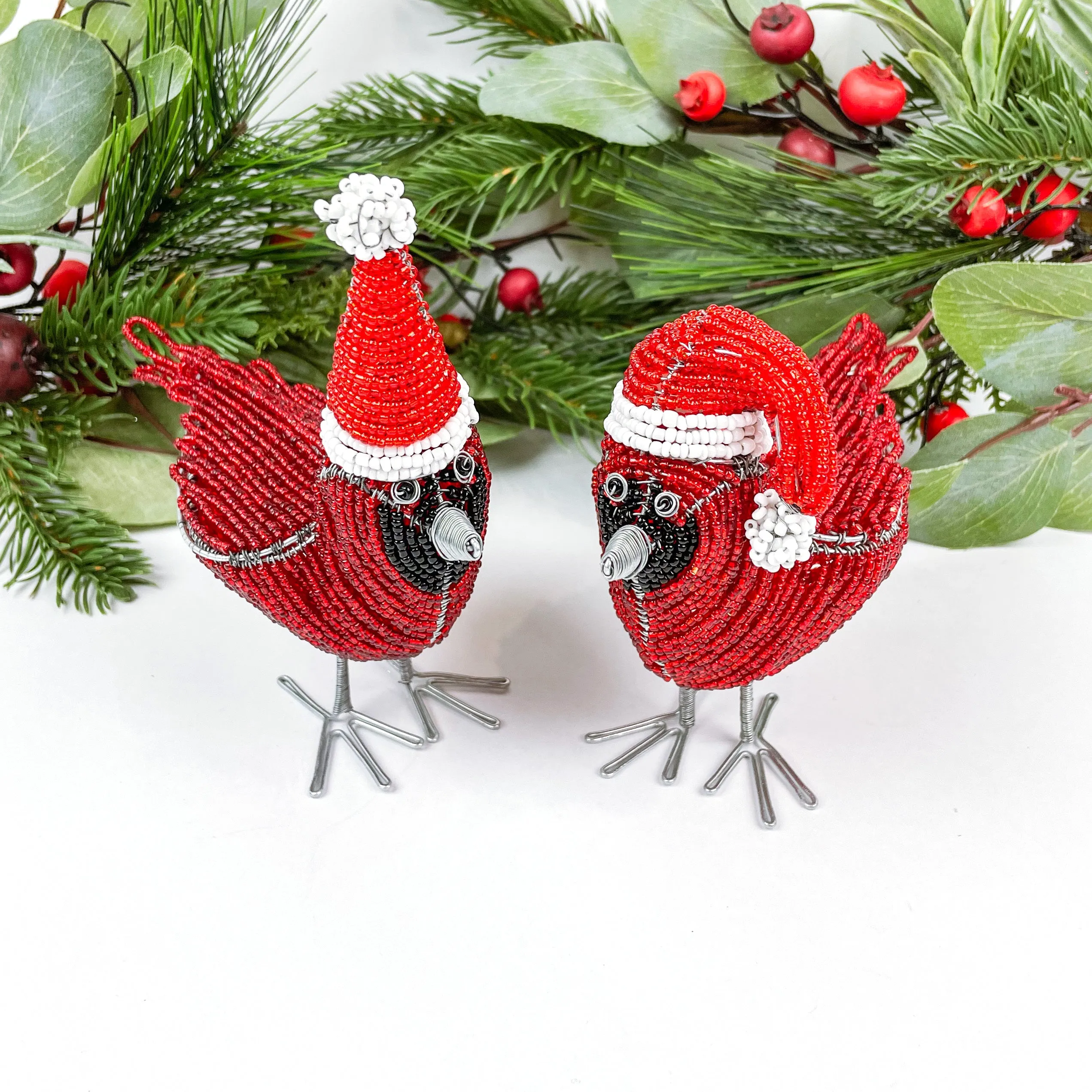 Beaded Cardinal with Straight Toque