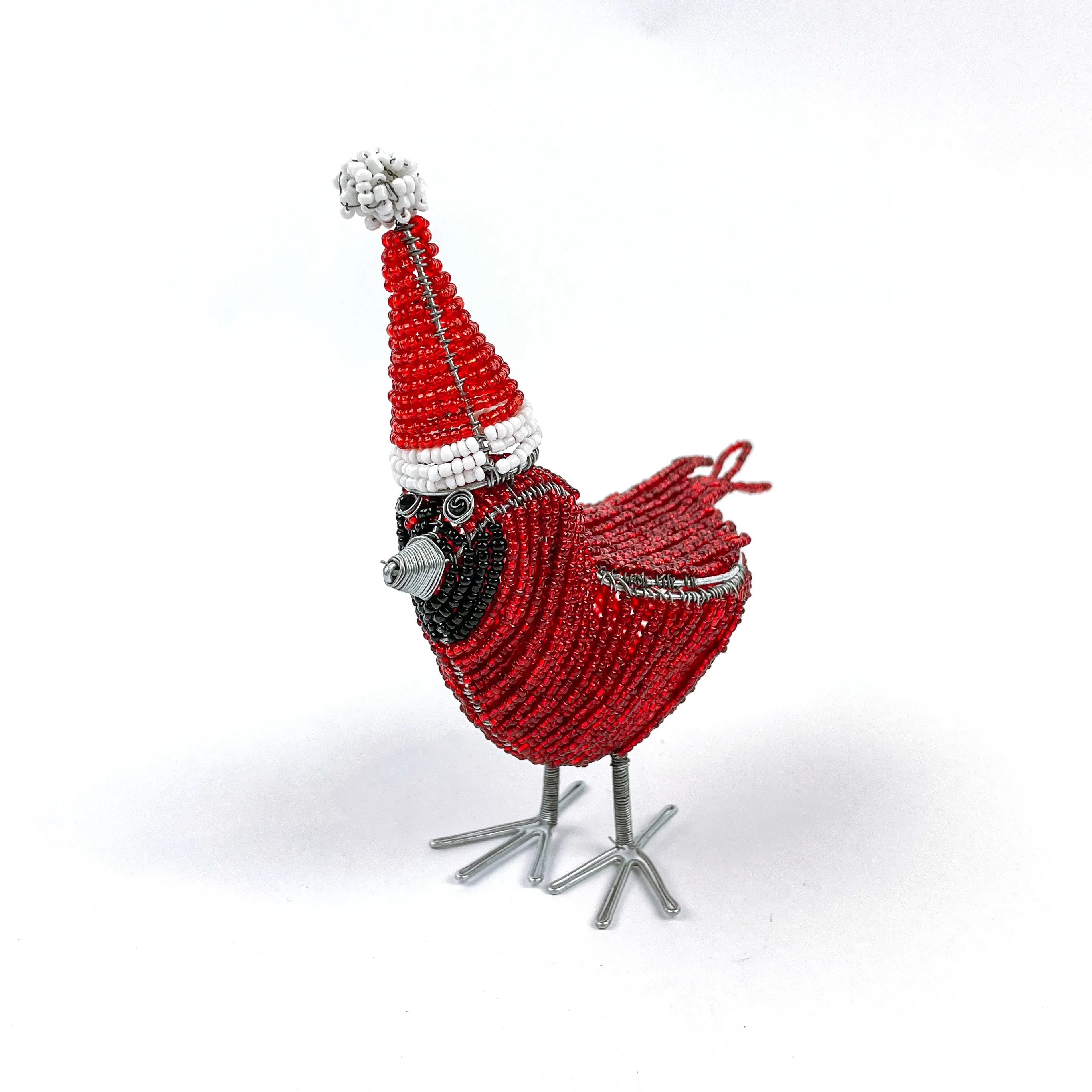 Beaded Cardinal with Straight Toque