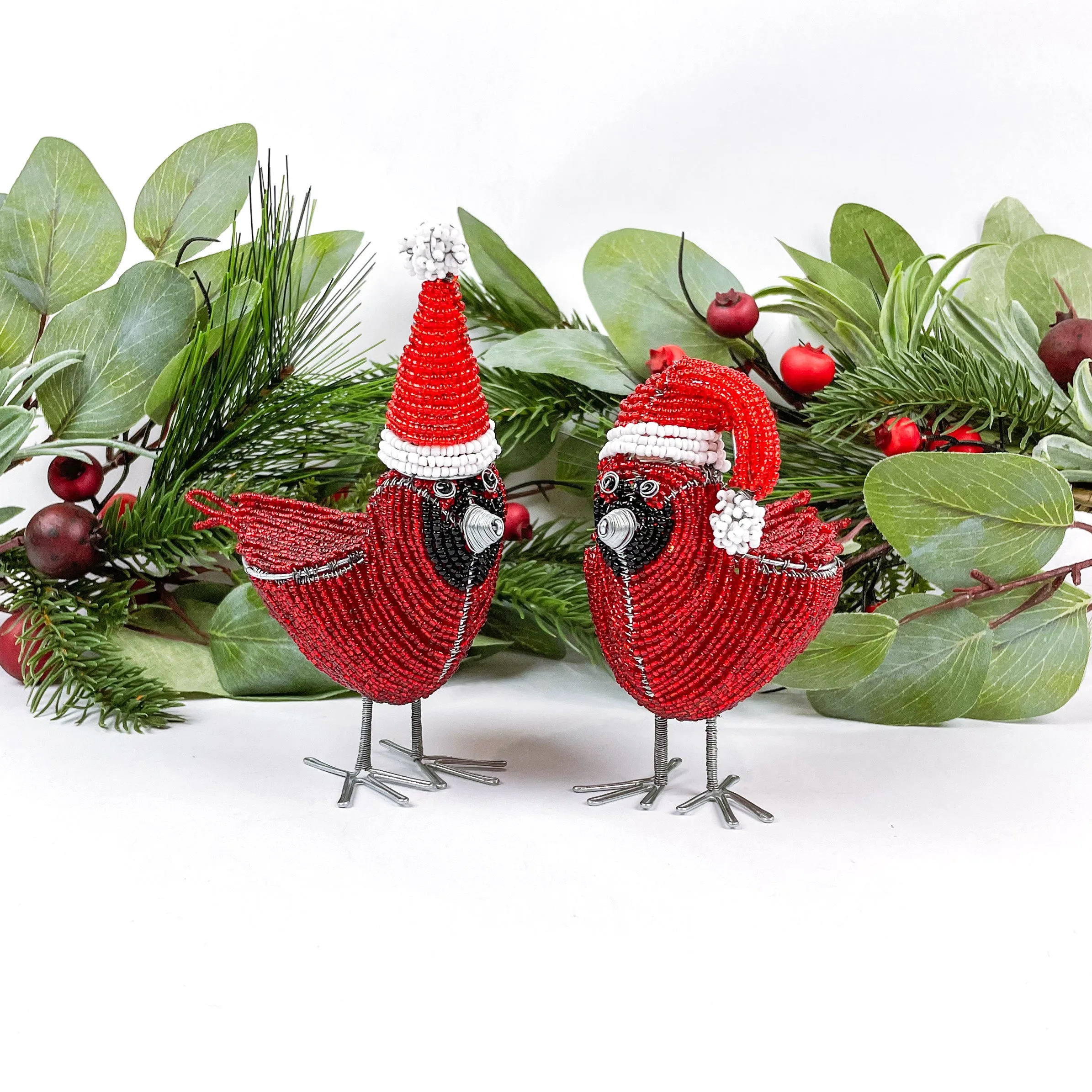Beaded Cardinal with Straight Toque
