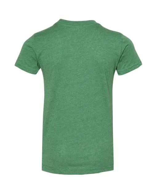BELLA   CANVAS Youth CVC Jersey Tee 3001YCVC Heather Grass Green
