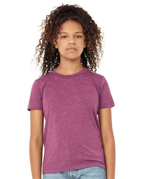 BELLA   CANVAS Youth CVC Jersey Tee 3001YCVC Heather Grass Green