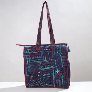 Blue - Lambani Hand Embroidery Patchwork Cotton Shoulder Bag
