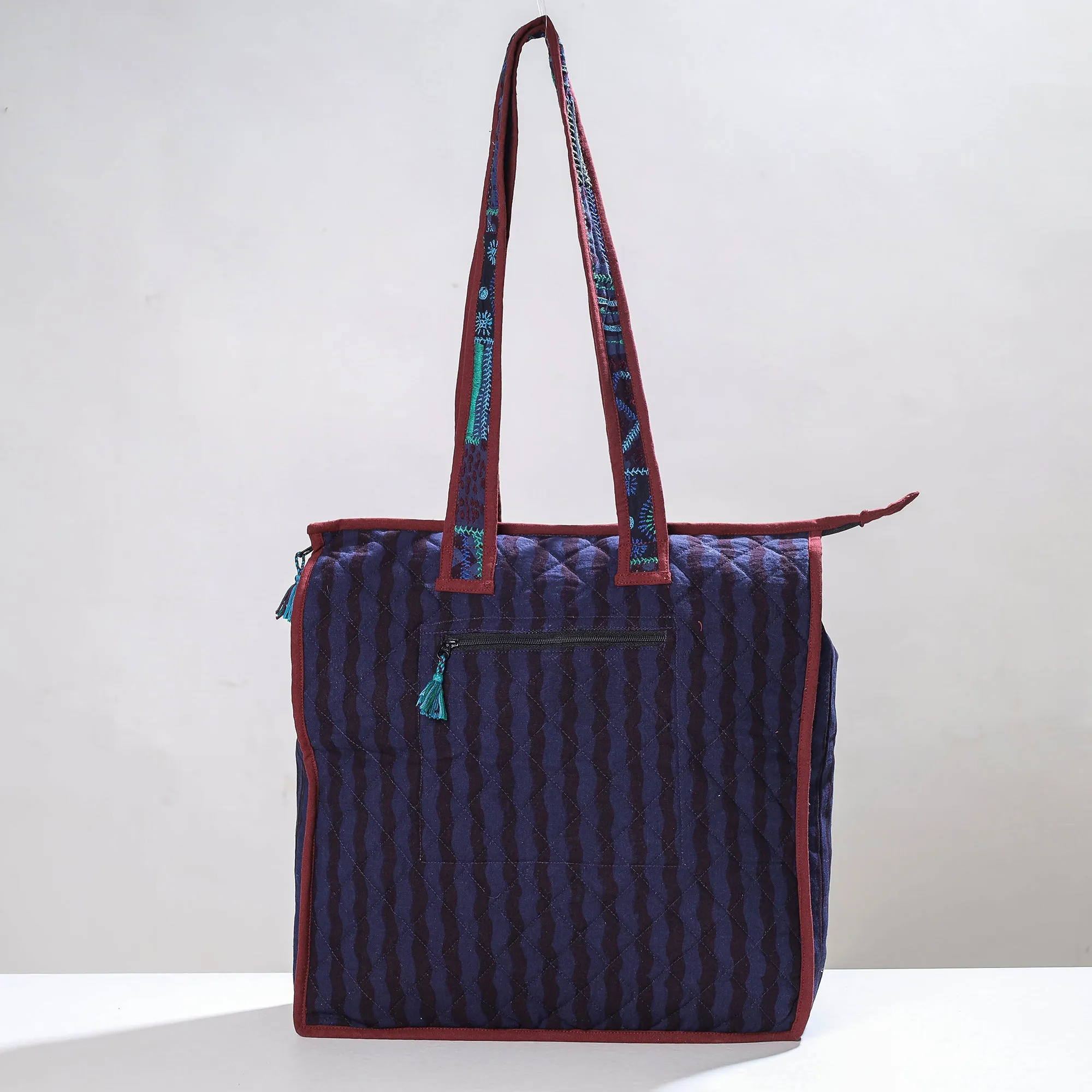Blue - Lambani Hand Embroidery Patchwork Cotton Shoulder Bag