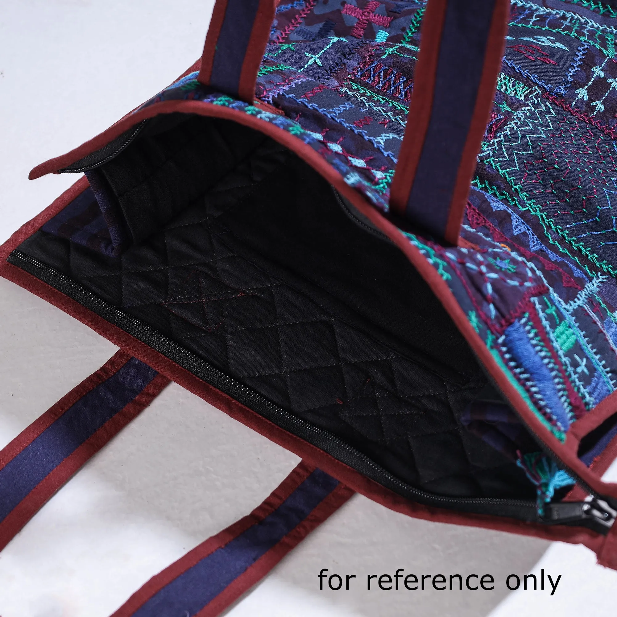 Blue - Lambani Hand Embroidery Patchwork Cotton Shoulder Bag