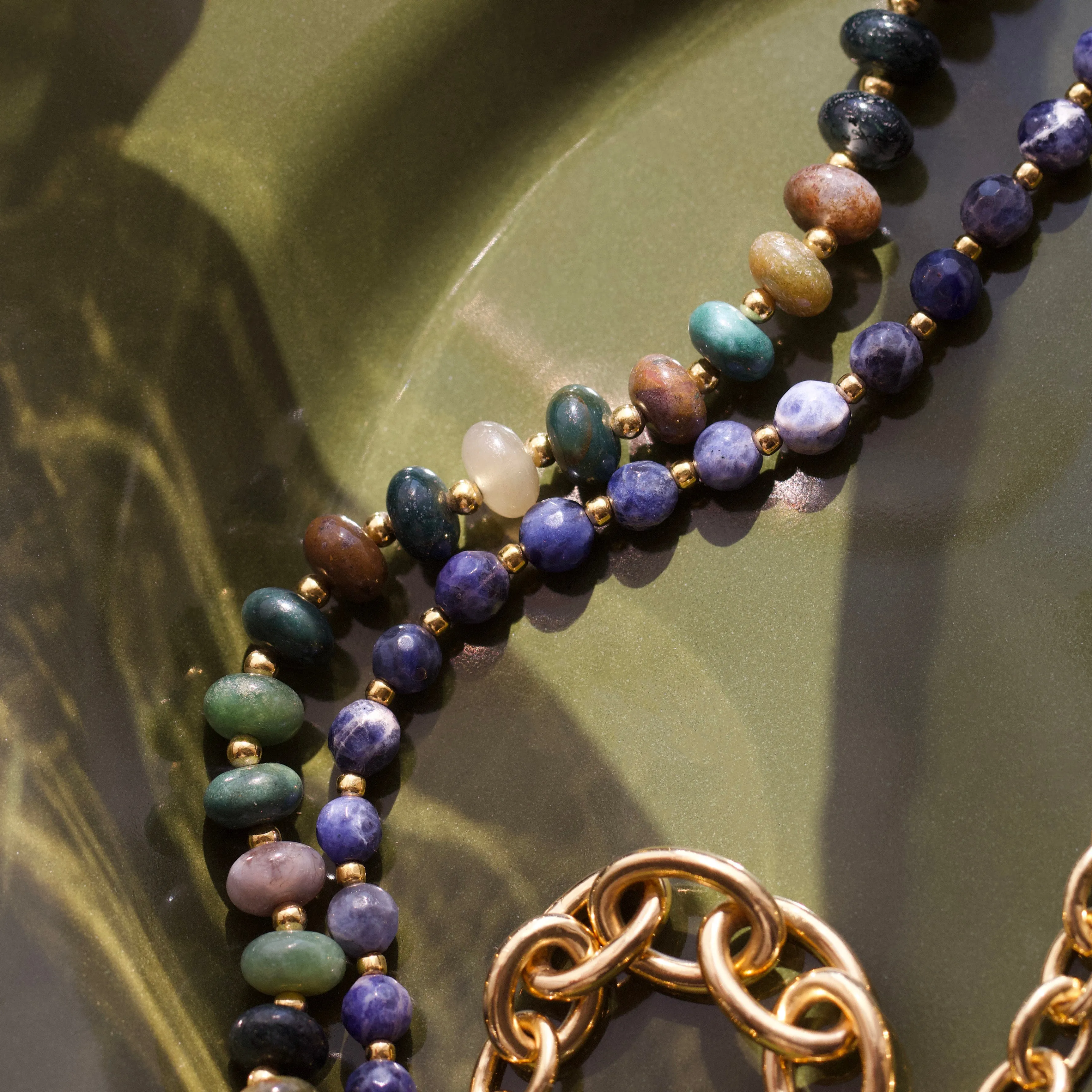 Blue Sodalite Beaded Necklace