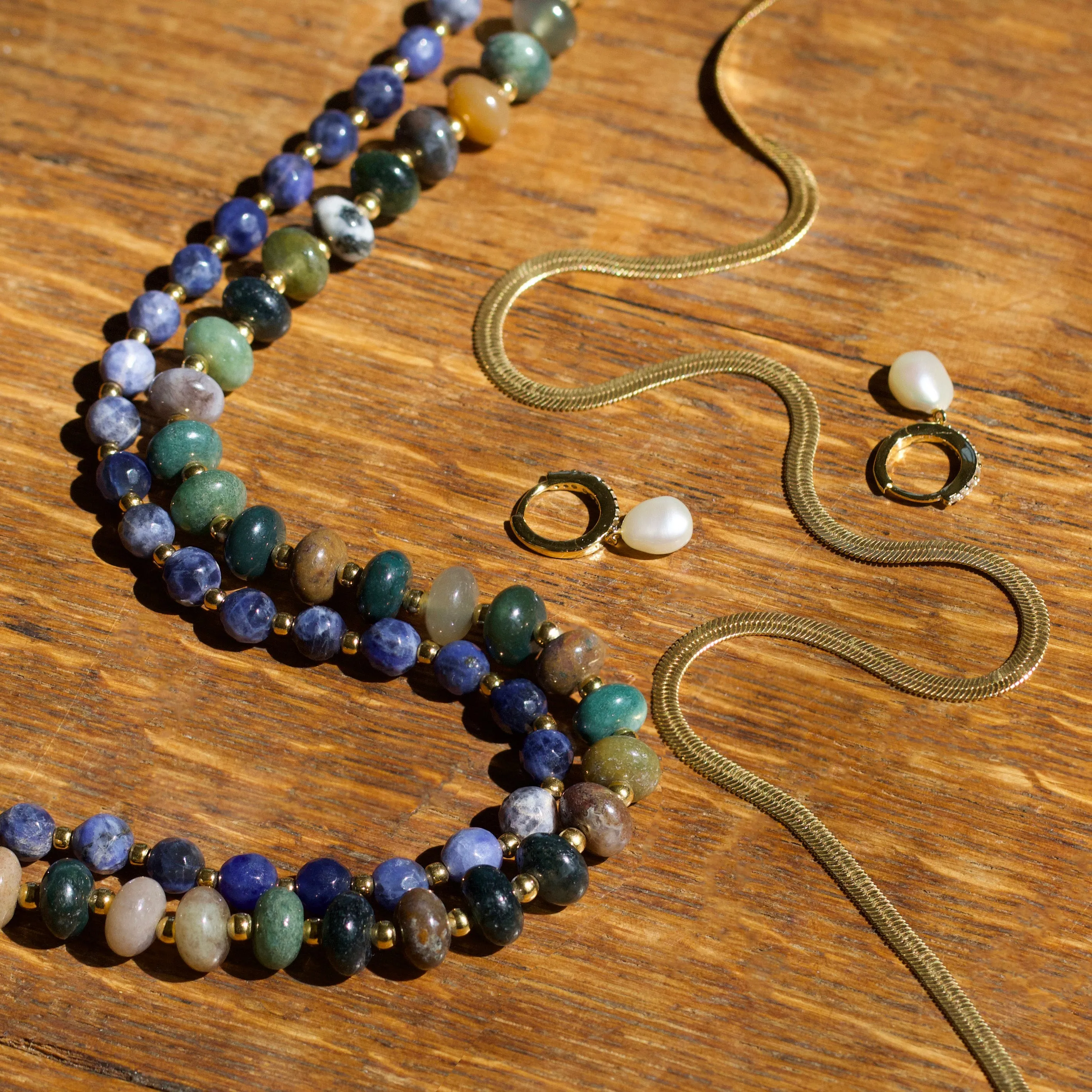 Blue Sodalite Beaded Necklace