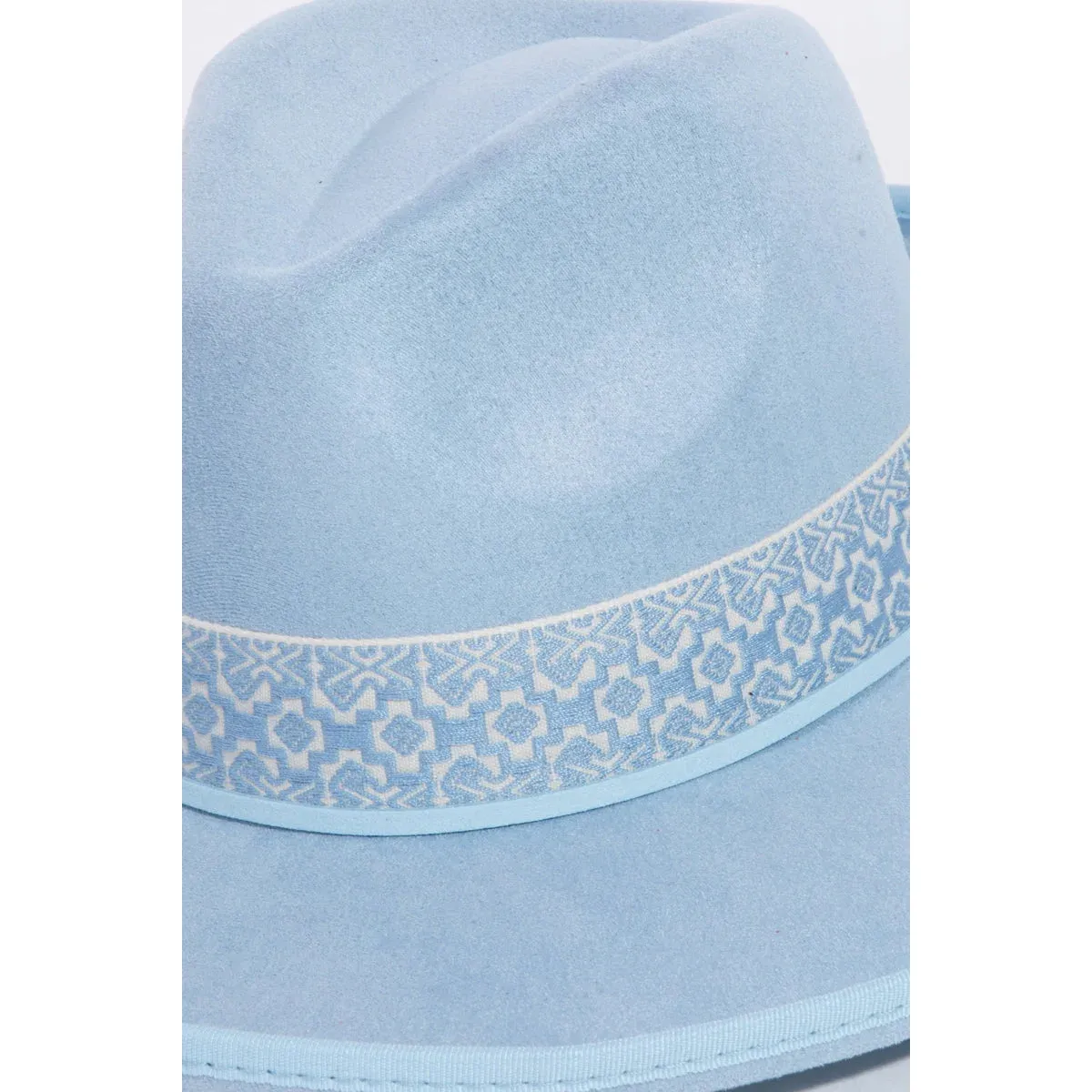 Boho Band Beveled Cowboy Fedora Hat