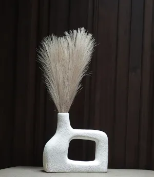 BOHO CHIC CERAMIC VASE ROUGH FINISH - OFF WHITE
