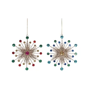 Boho Shimmer Snowflake Ornament, Asst. of 2