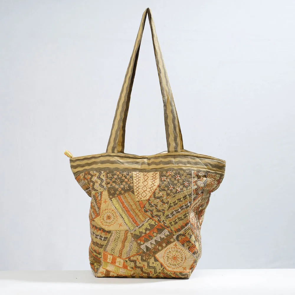 Brown - Lambani Hand Embroidery Patchwork Cotton Shoulder Bag