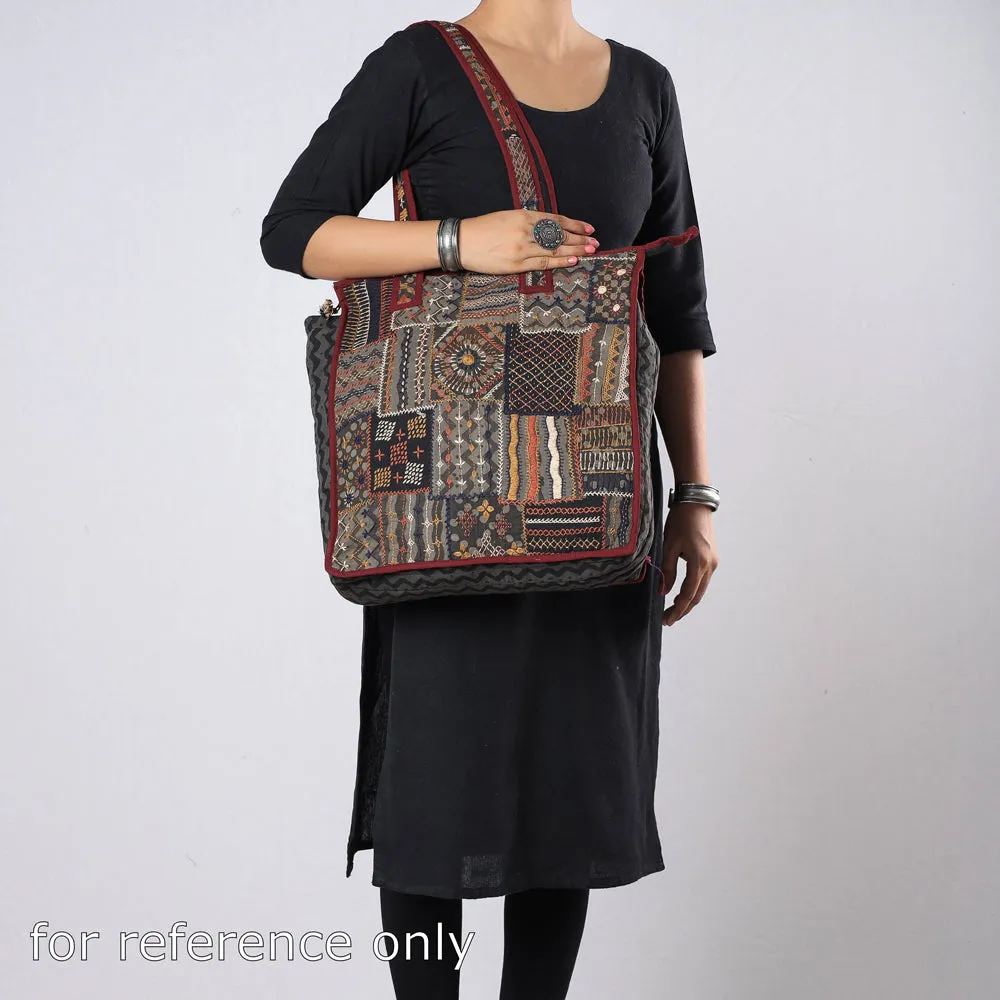 Brown - Lambani Hand Embroidery Patchwork Cotton Shoulder Bag