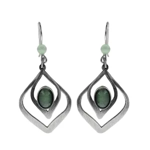 Christophe Poly Green Double Lotus Petal Earrings