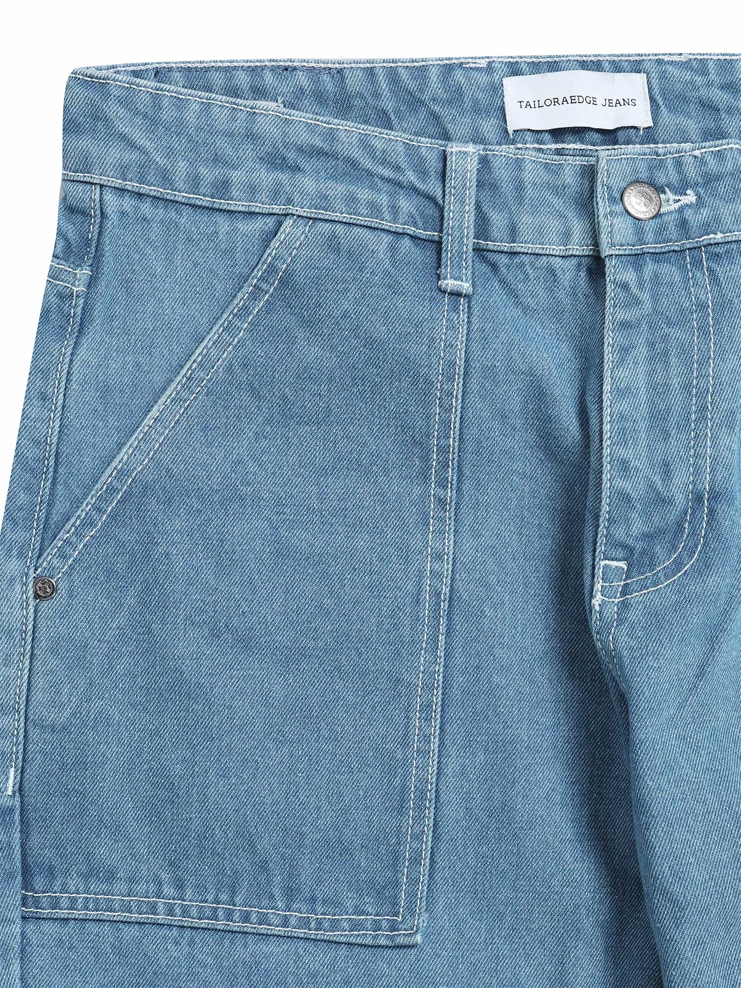 Contrast Relaxed Mid Blue Denim