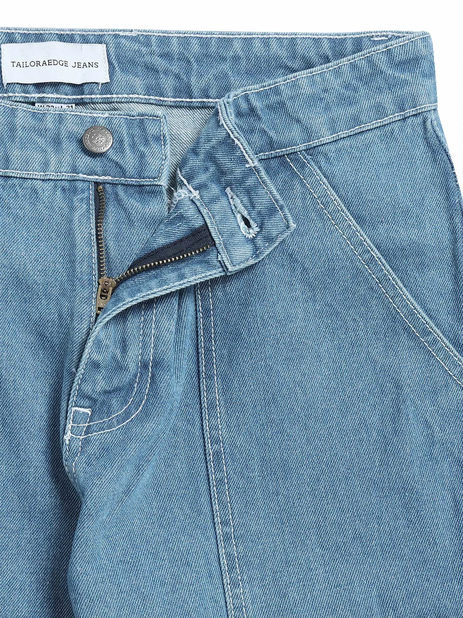 Contrast Relaxed Mid Blue Denim