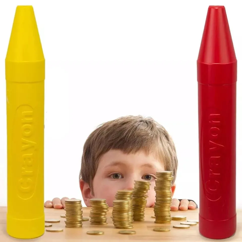 Crayon Bank 20'' Kids Money Saving Shape Plastic Piggy Assorted (3 Pack)