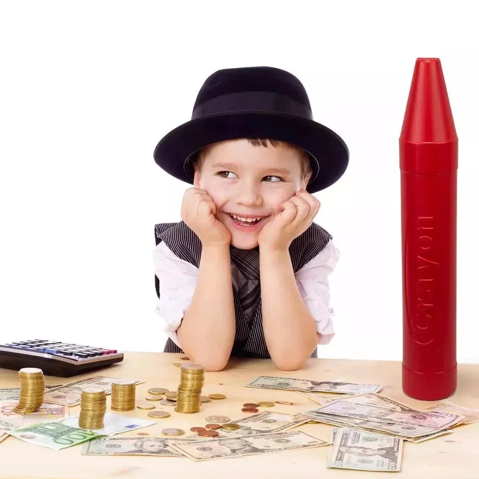 Crayon Bank 20'' Kids Money Saving Shape Plastic Piggy Assorted (3 Pack)