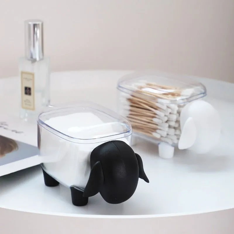 Creative Cotton Swab Box Transparent Sheep Storage