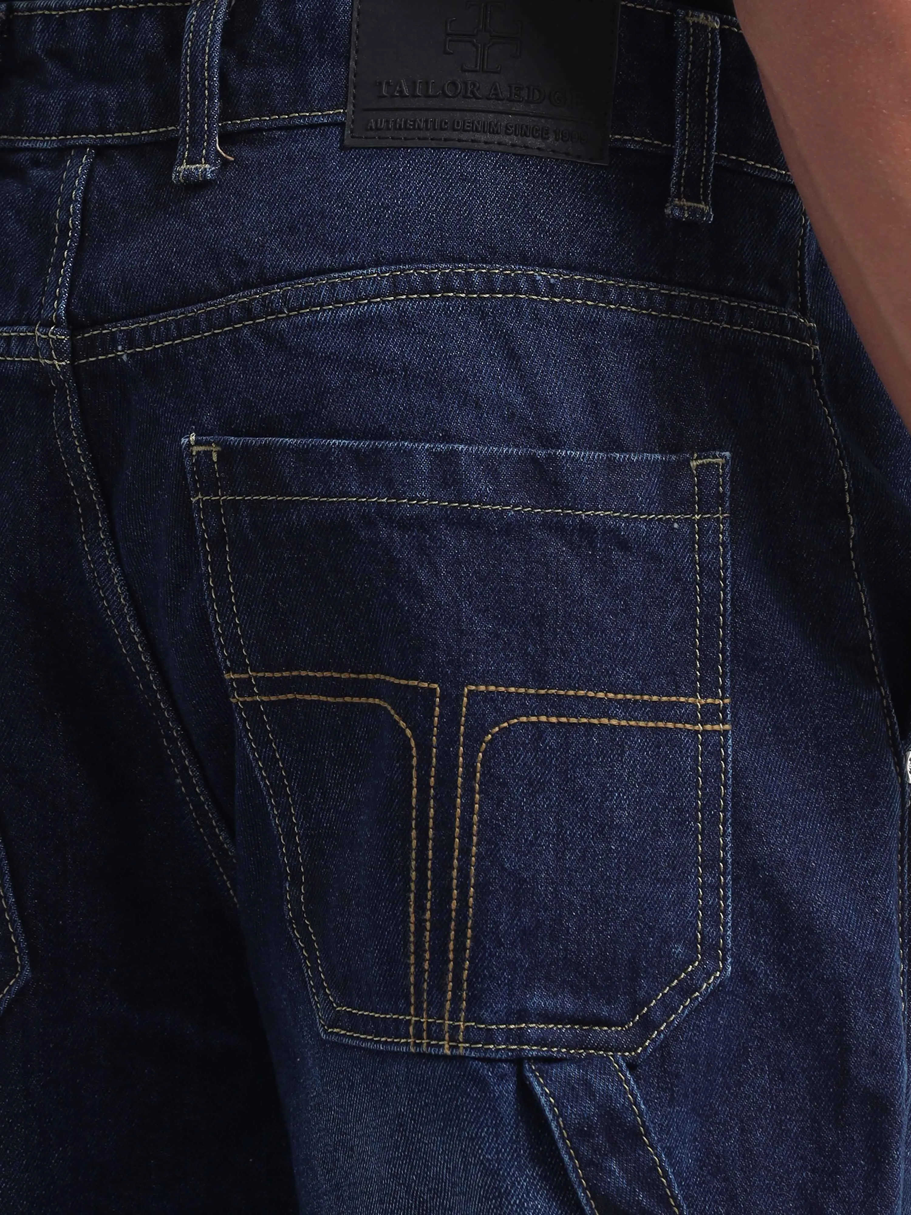 Duca Relaxed Dark Blue Pleated Denim