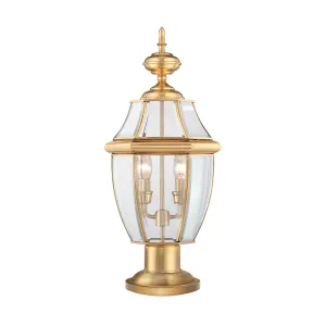 Edderton Polished Brass Outdoor Pedestal - ID 9192