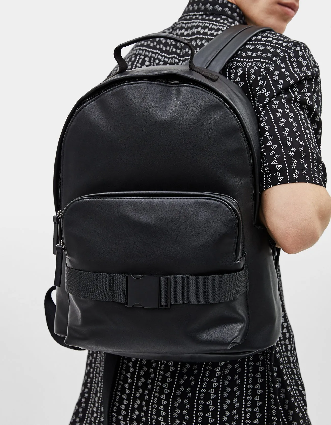 Faux leather backpack