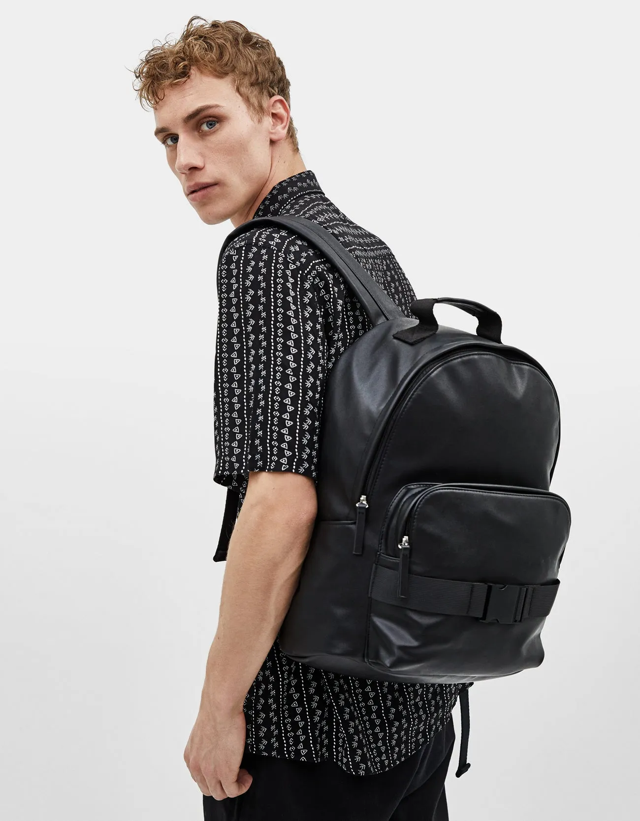 Faux leather backpack