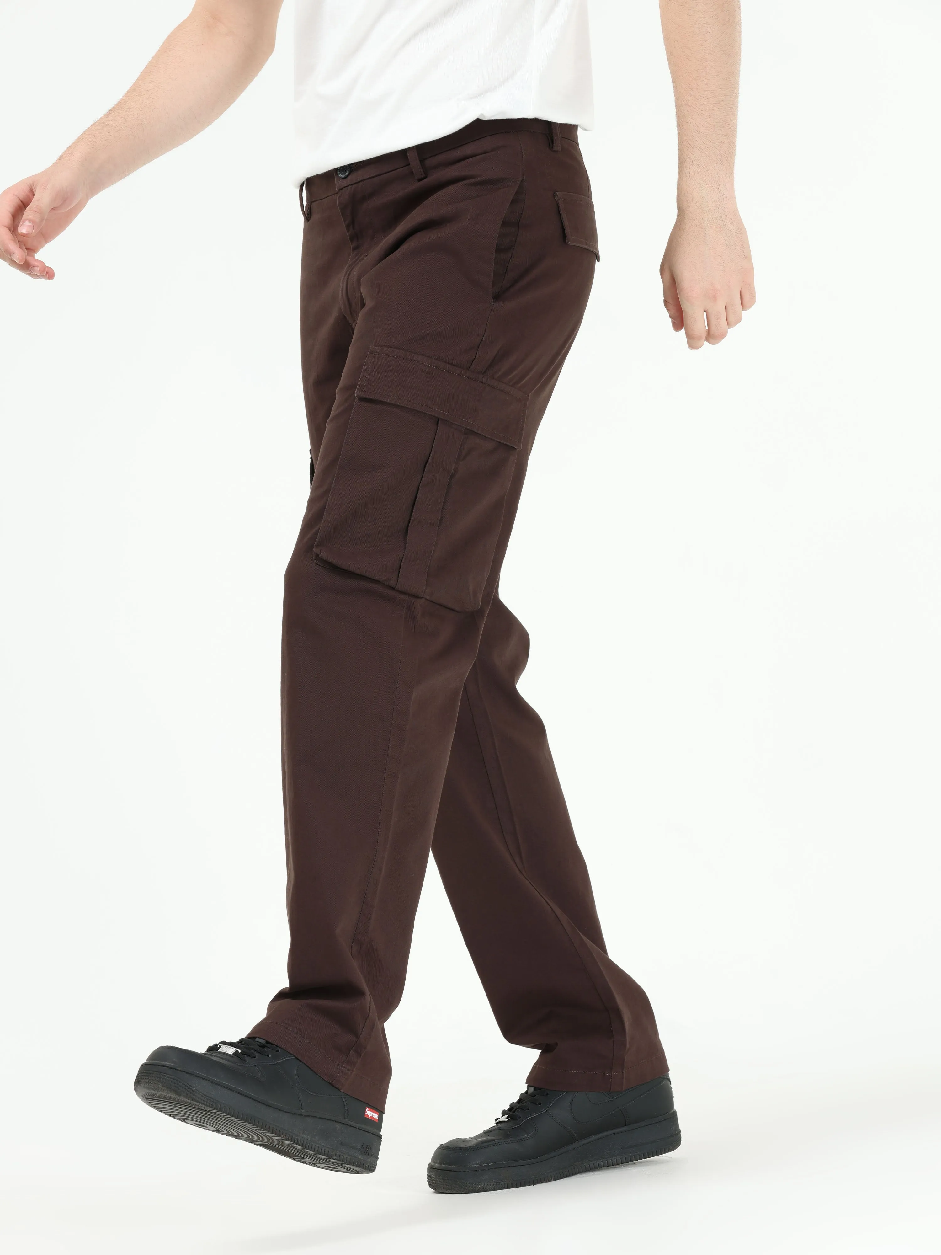 Finest Twill Brown Baggy Fit Cargo