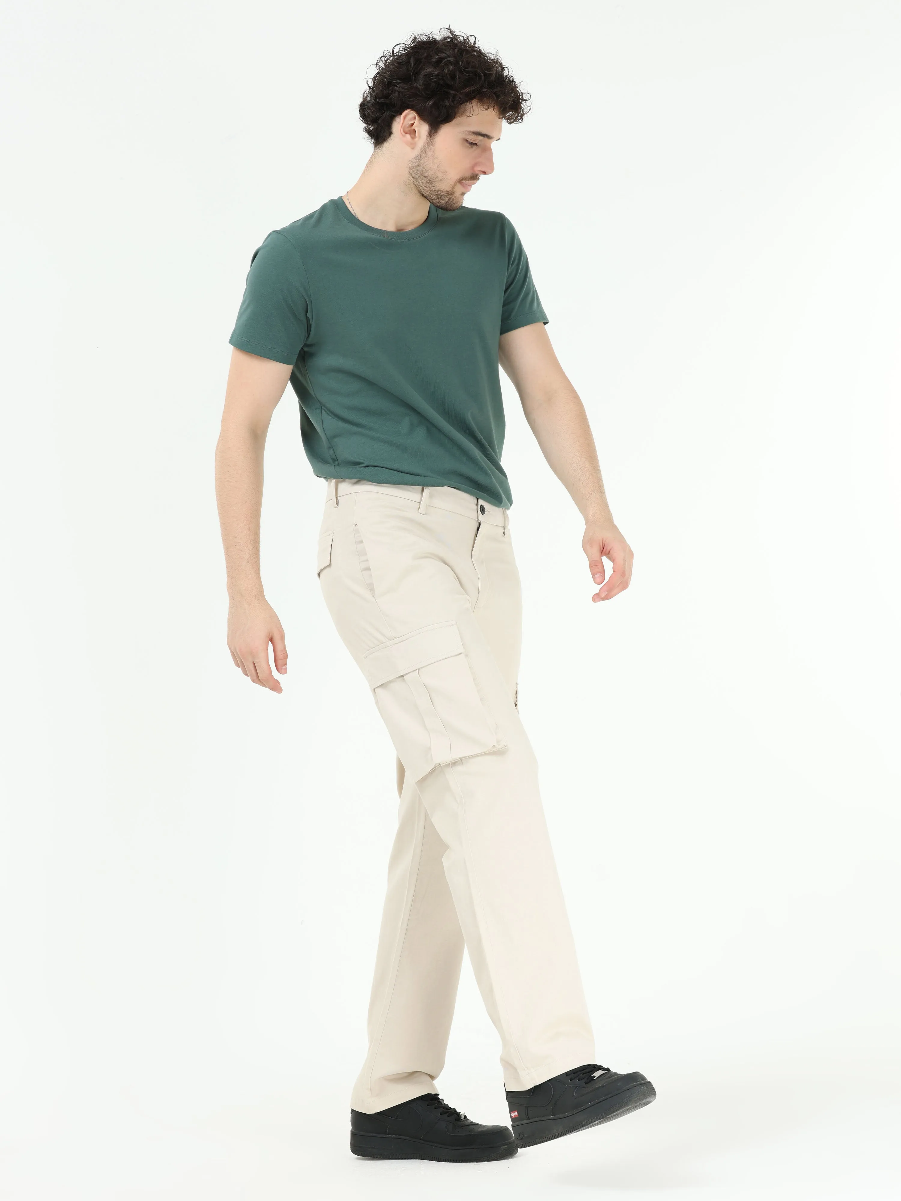 Finest Twill Cream Baggy Fit Cargo