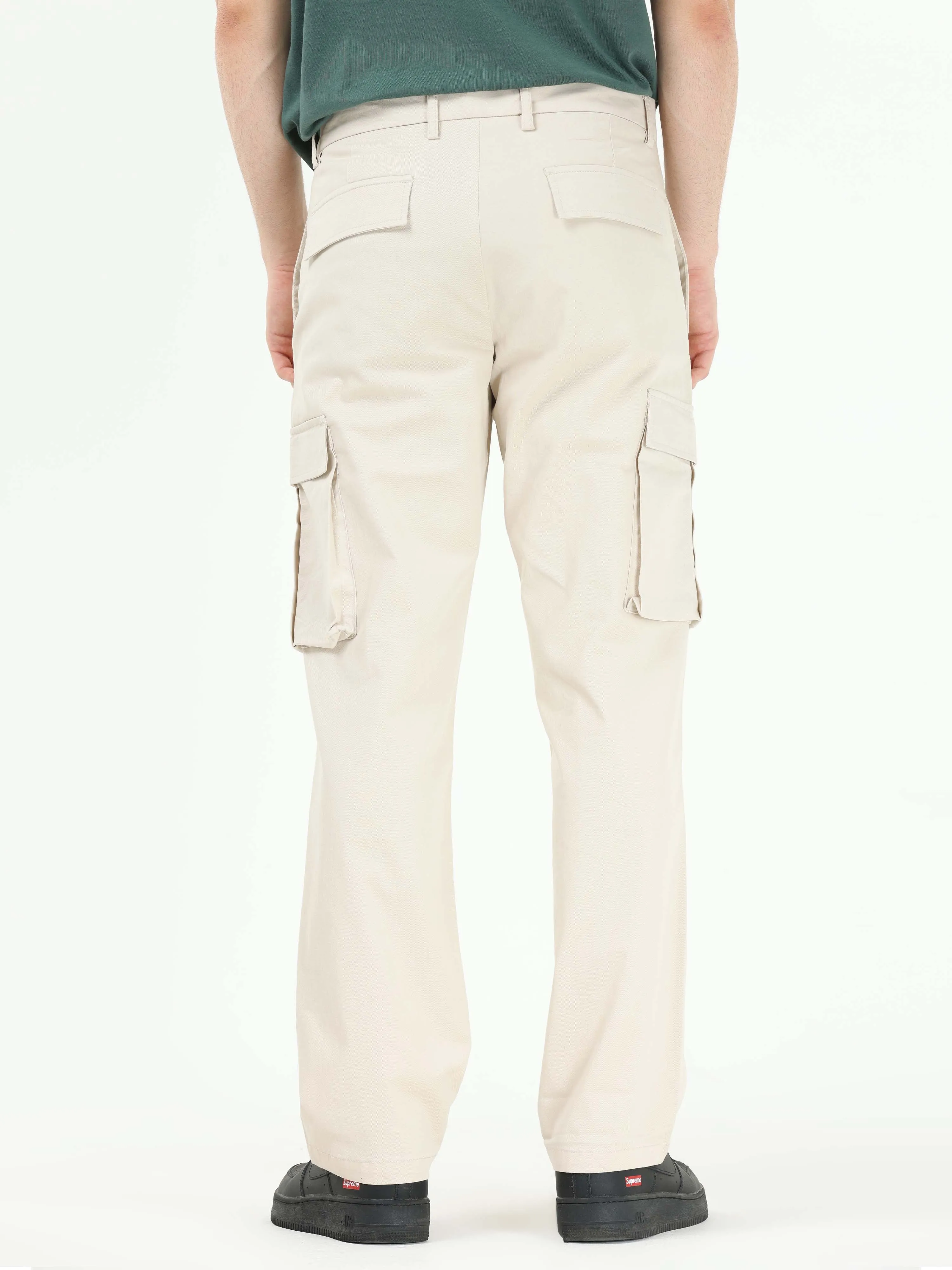 Finest Twill Cream Baggy Fit Cargo