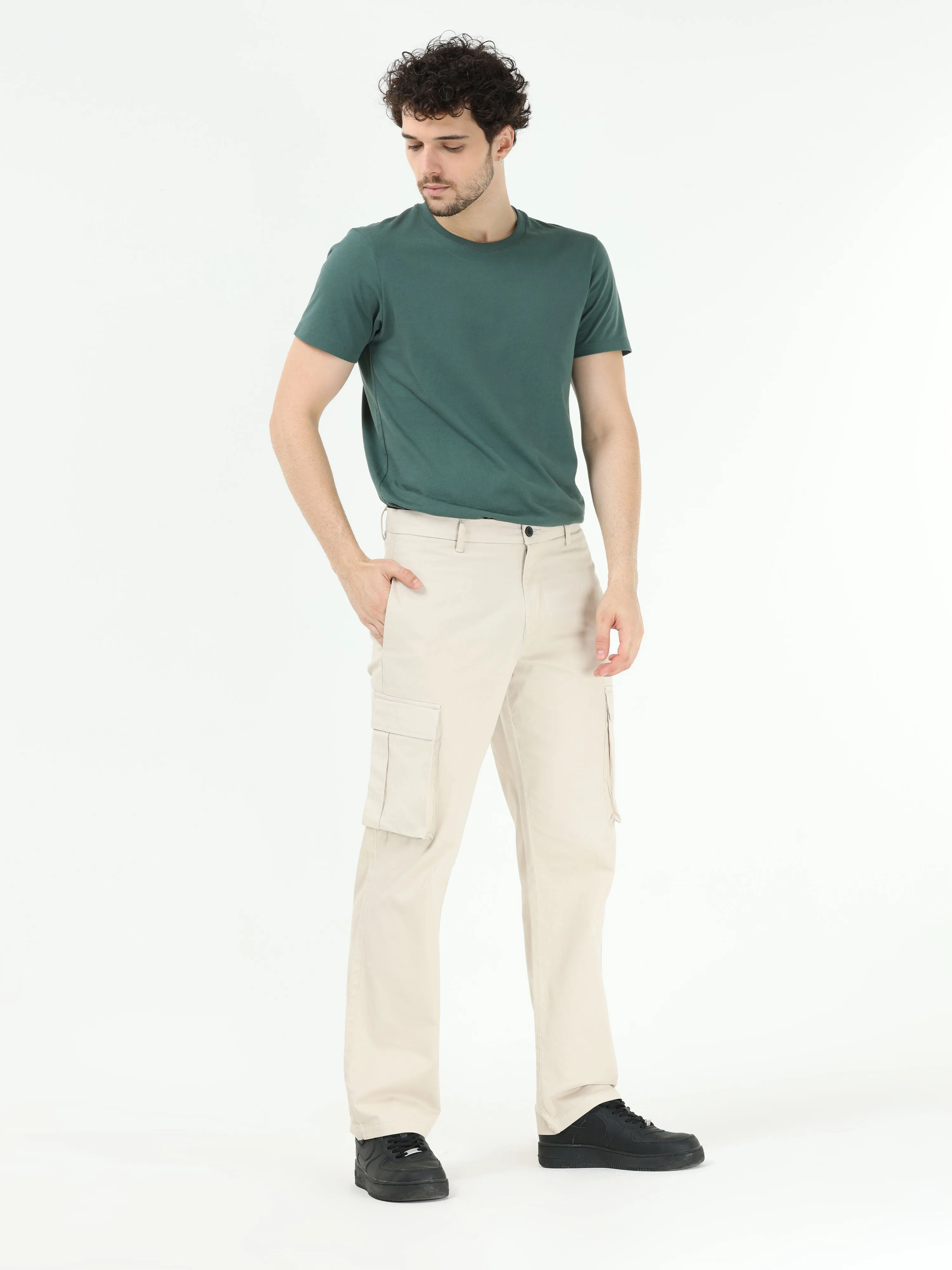 Finest Twill Cream Baggy Fit Cargo