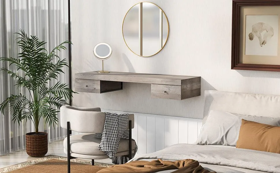 Floating Vanity Shelf with Drawers