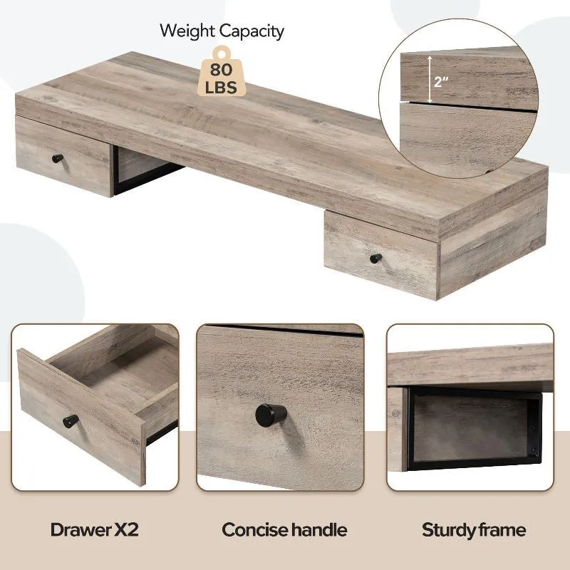 Floating Vanity Shelf with Drawers