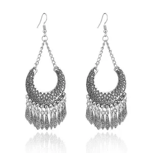 Geometric Drop Tribal Earring