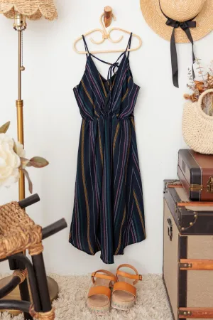 Girls Boho Stripe Sleeveless Front Tie Dress