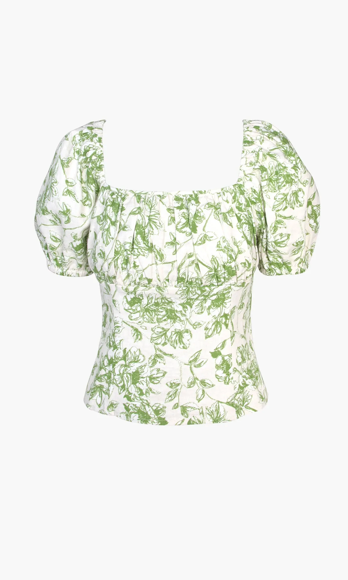 Glenda Ecovero Toile Print Top - Organic Linen