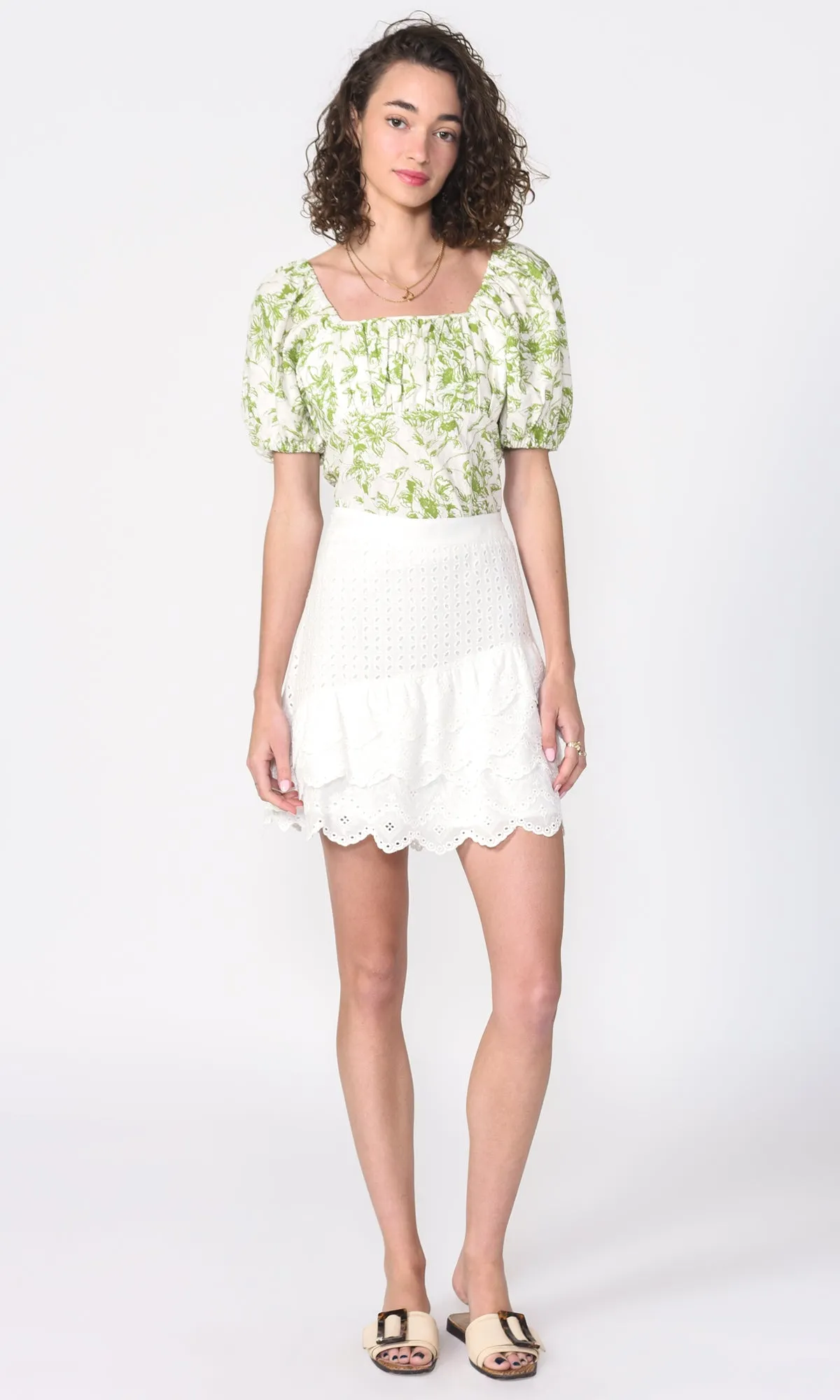 Glenda Ecovero Toile Print Top - Organic Linen