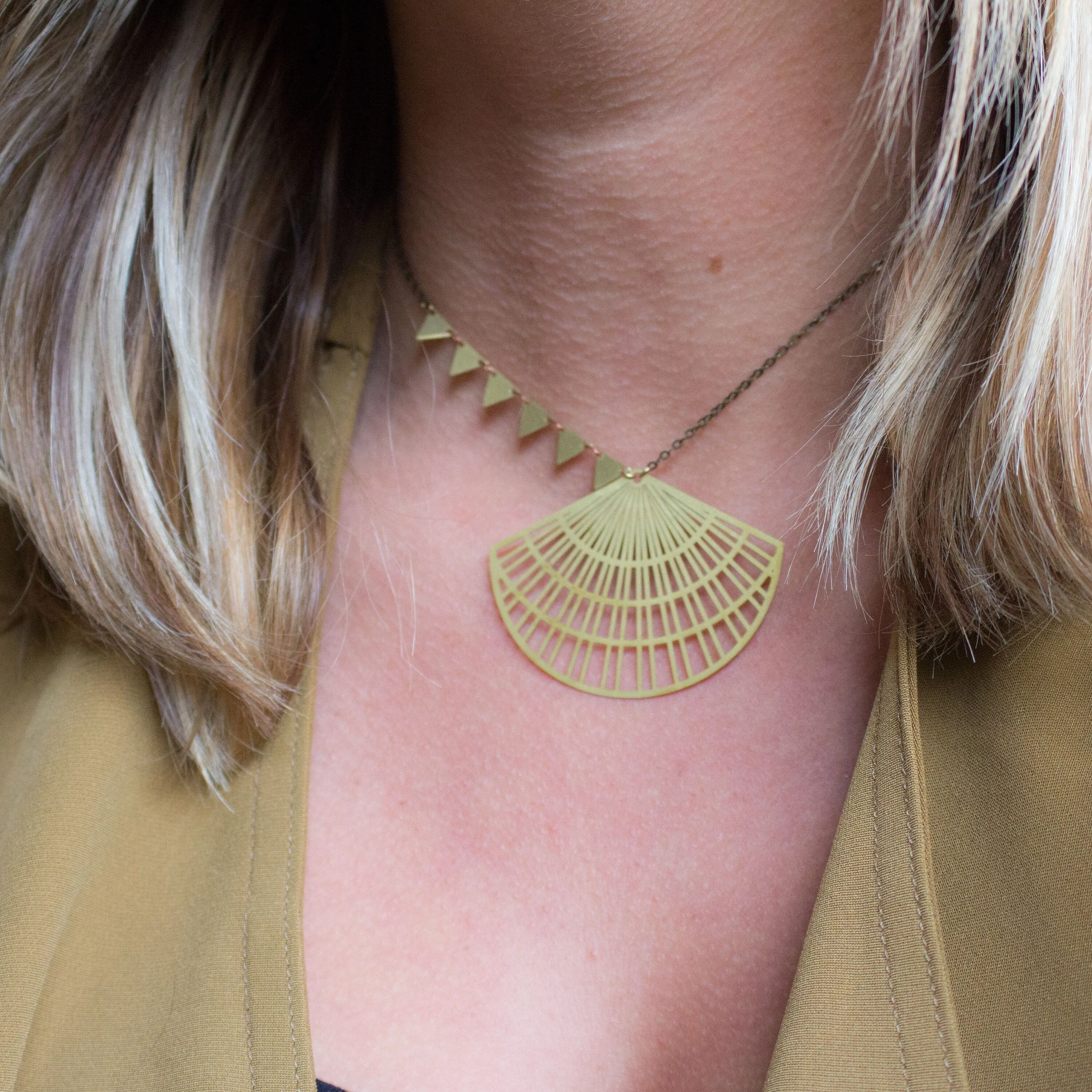 Gold Boho Triangle Necklace