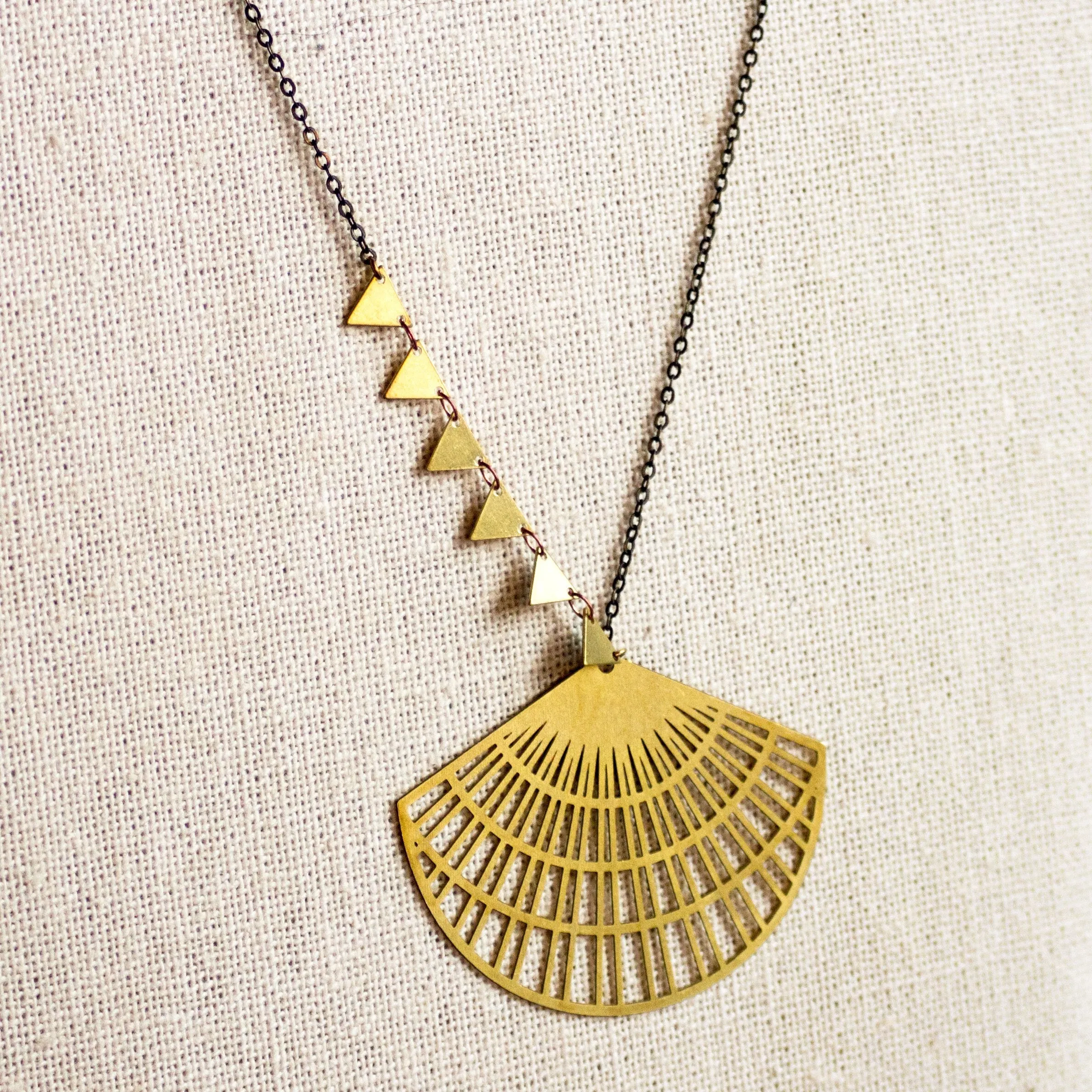 Gold Boho Triangle Necklace