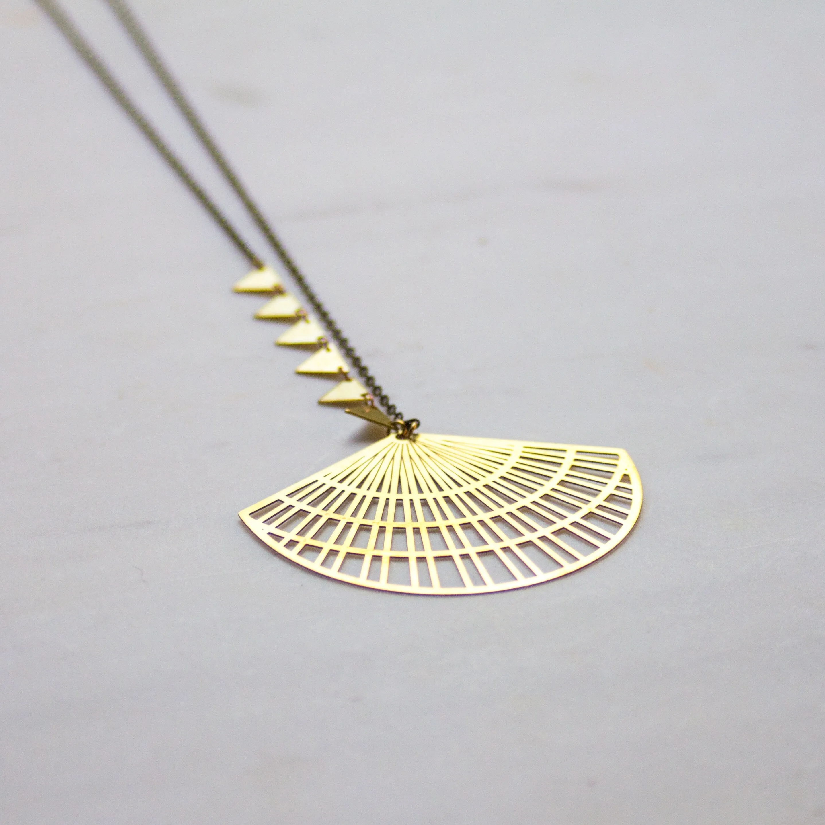 Gold Boho Triangle Necklace