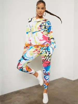 Graffiti Drawstring Jogger Pant