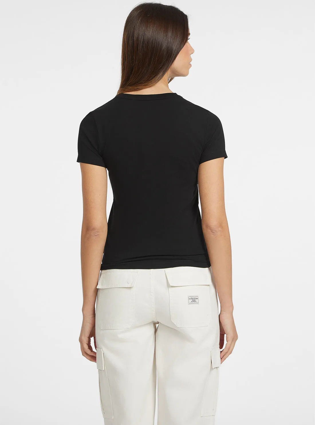 Guess Jeans Black Short Sleeve Logo T-Shirt