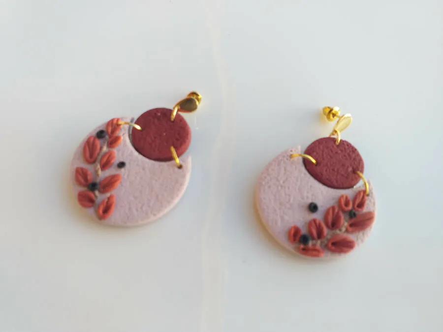Handmade by Mona Handmade Polymer Clay Earrings 5cm