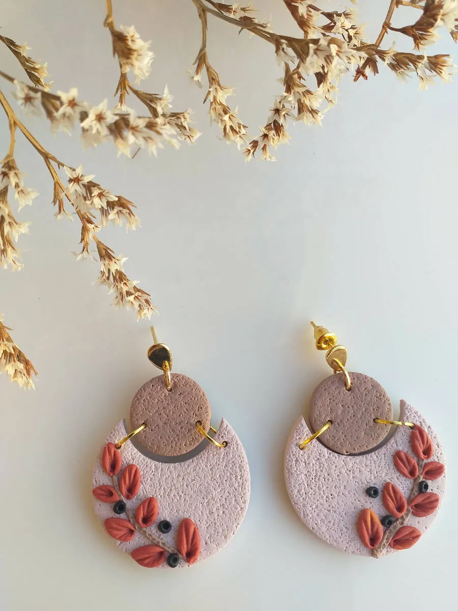 Handmade by Mona Handmade Polymer Clay Earrings 5cm
