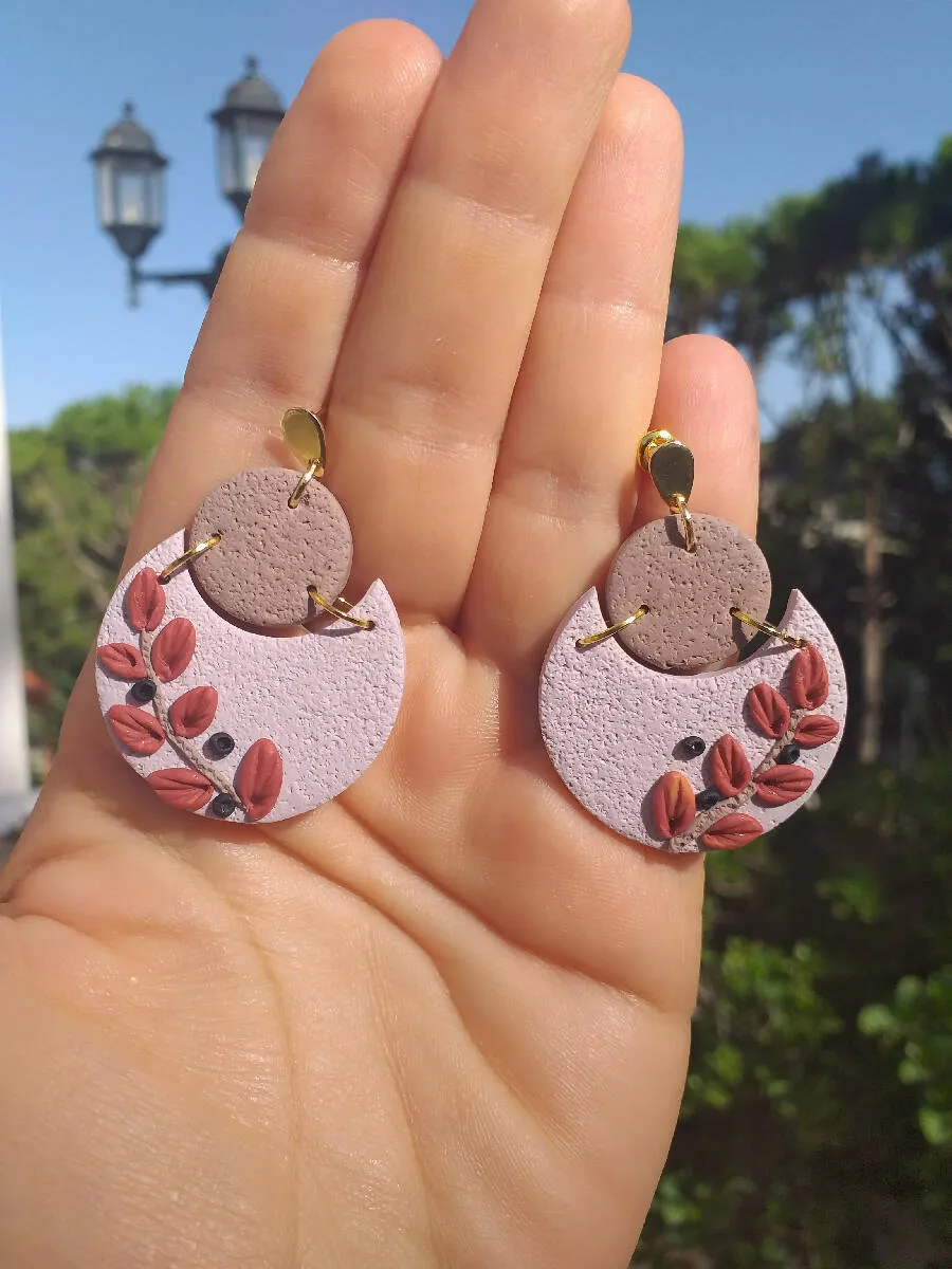 Handmade by Mona Handmade Polymer Clay Earrings 5cm