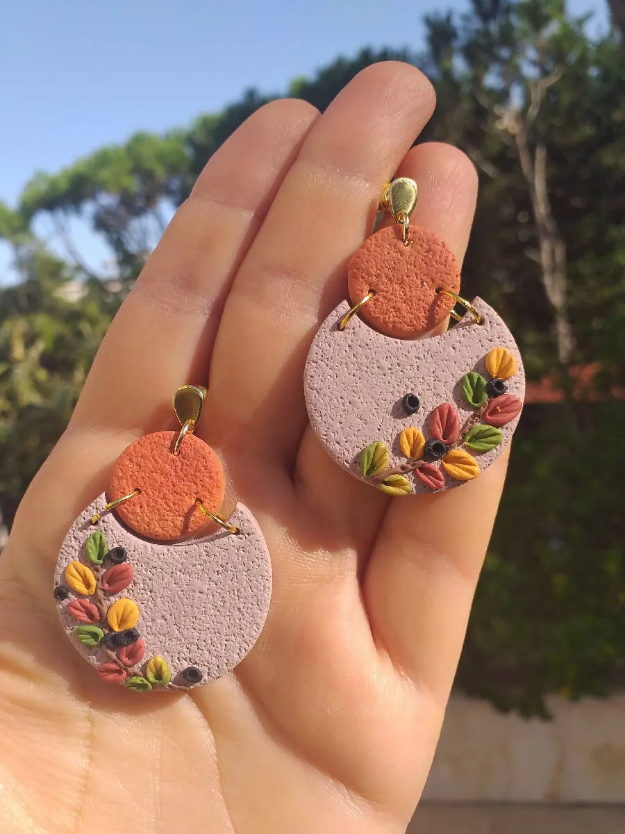 Handmade by Mona Handmade Polymer Clay Earrings 5cm