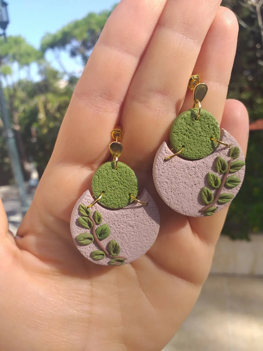 Handmade by Mona Handmade Polymer Clay Earrings 5cm